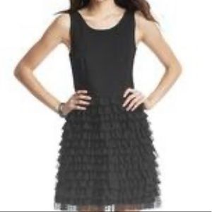 Loft Black Tiered Little Black Dress Sz 14
